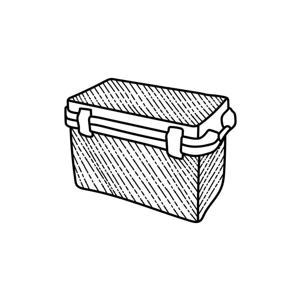 Portable Fridge Line Art Illustration Creative Design vector