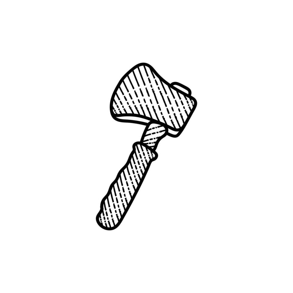 Axe Tool Weapon Line Art Illustration Creative Design vector