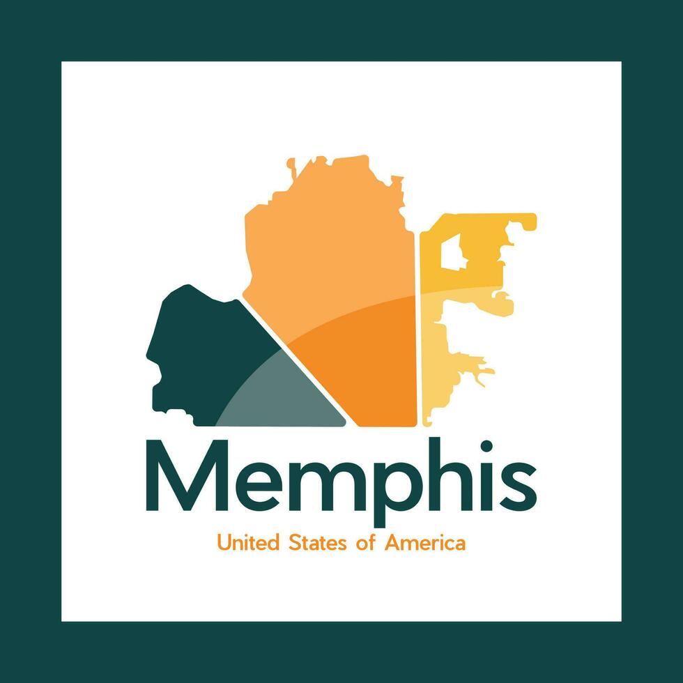 Map Of Memphis City Geometric Simple Logo vector