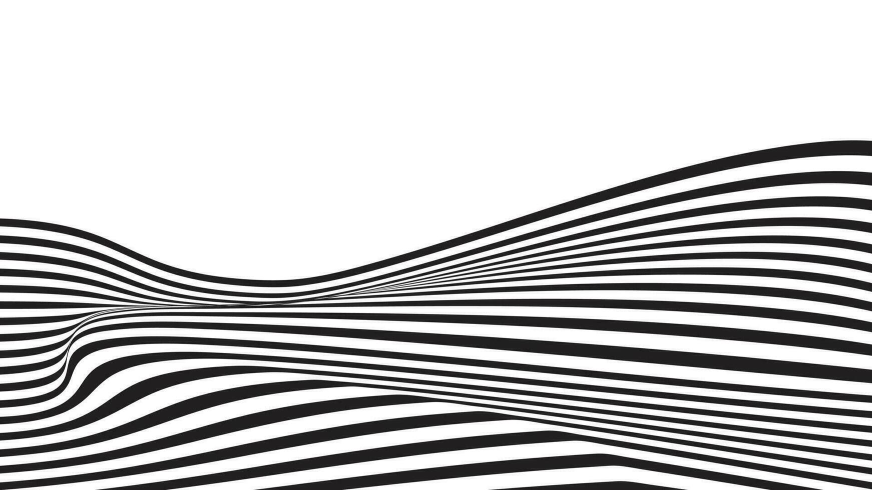 Black and White Wavy Lines vector