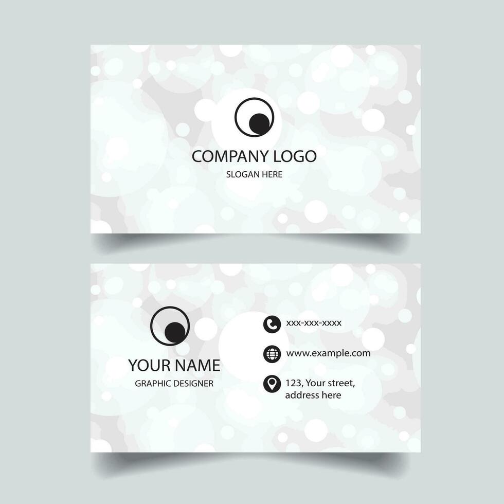 Business Card Template with White Bokeh Background vector