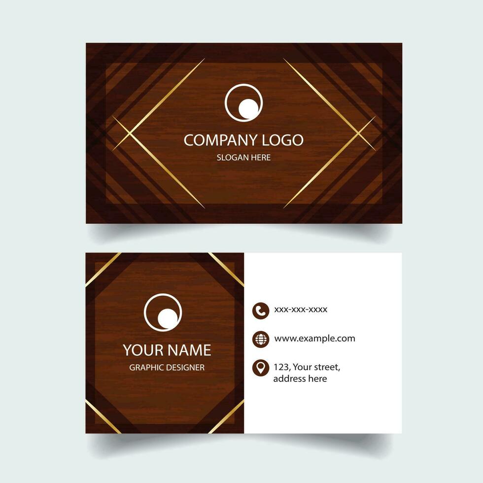 Wood Textured Business Card Template vector