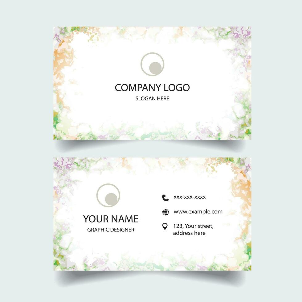 Marble Textured Business Card Template vector