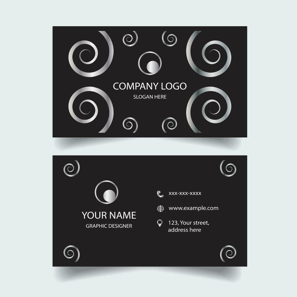 Business Card Template with Spirals vector