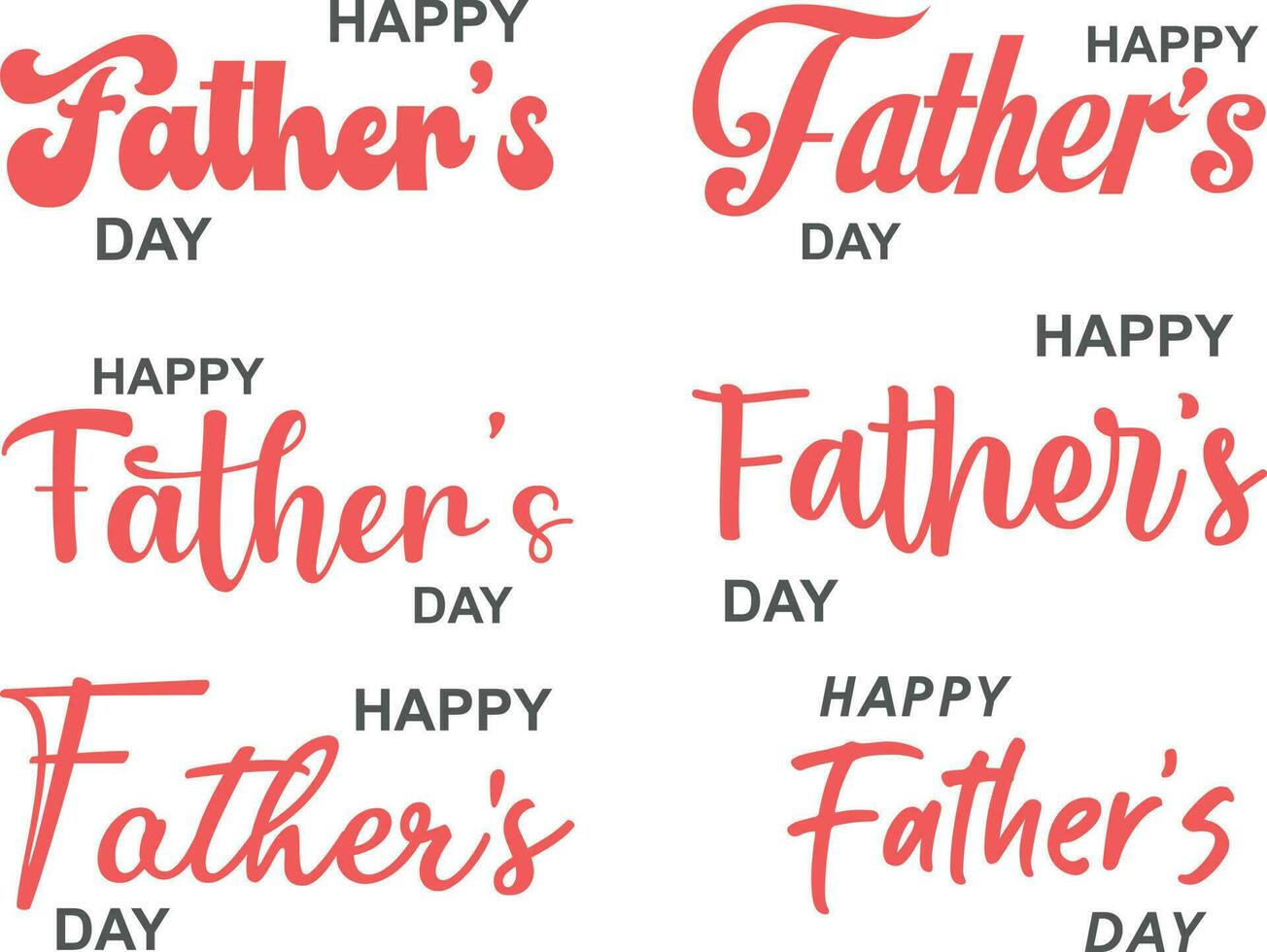 Set of happy father's day logo signs. Vector illustration . Father's Day