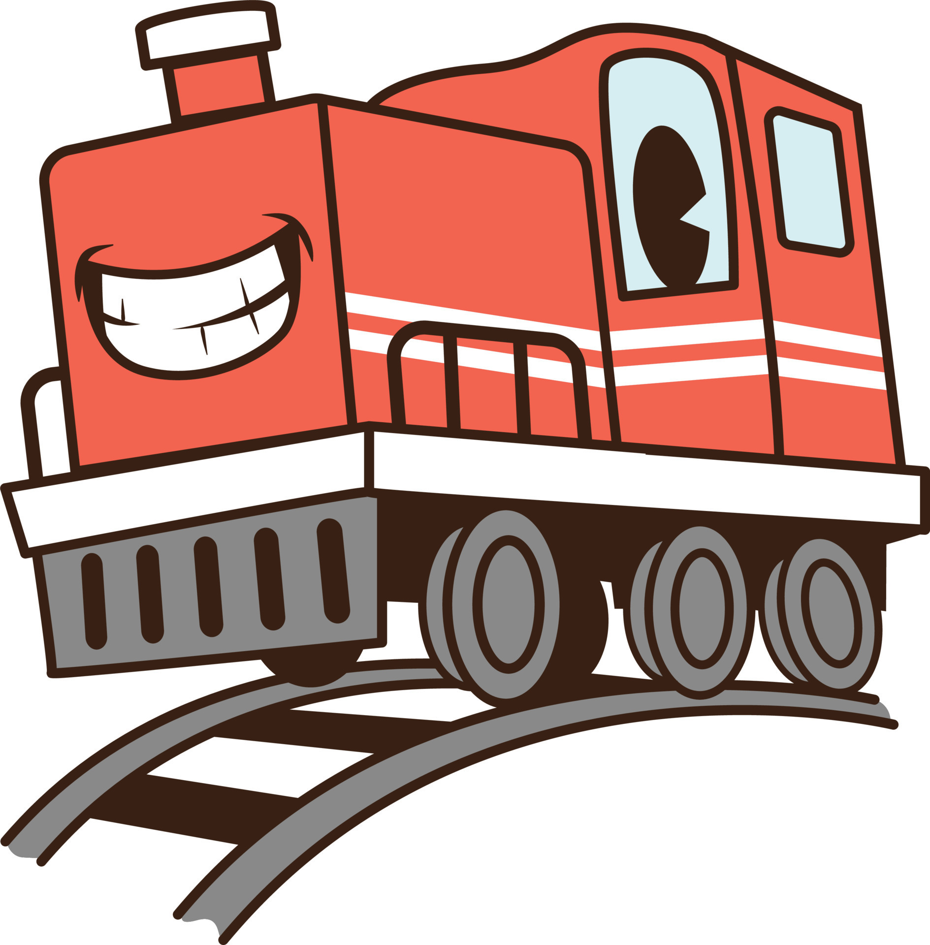 toy train locomotive. Cartoon locomotive isolated on a white background