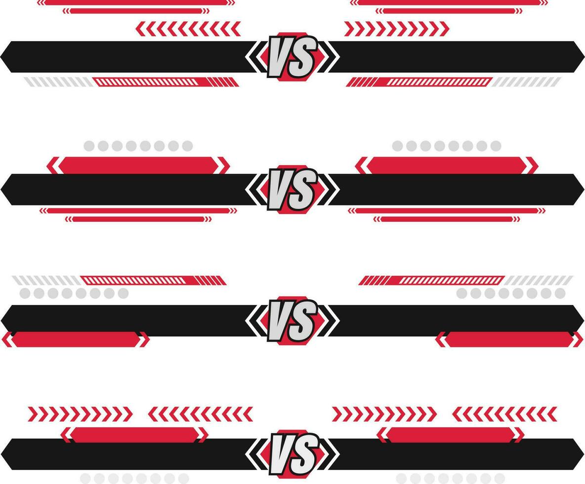 Set of black and red banner templates. Vector illustration