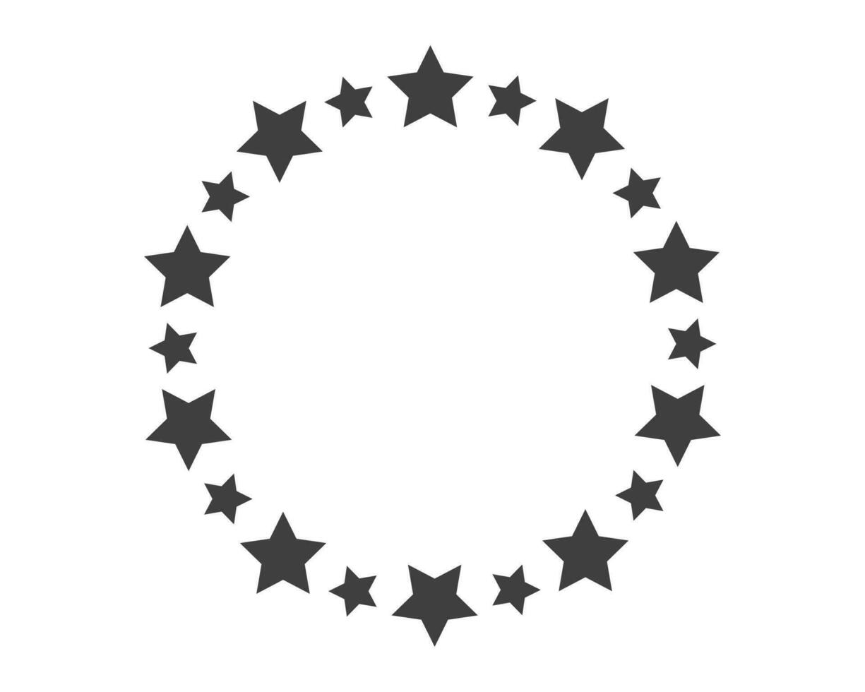 Start decoration frame in vector. Stars abstract round border. vector