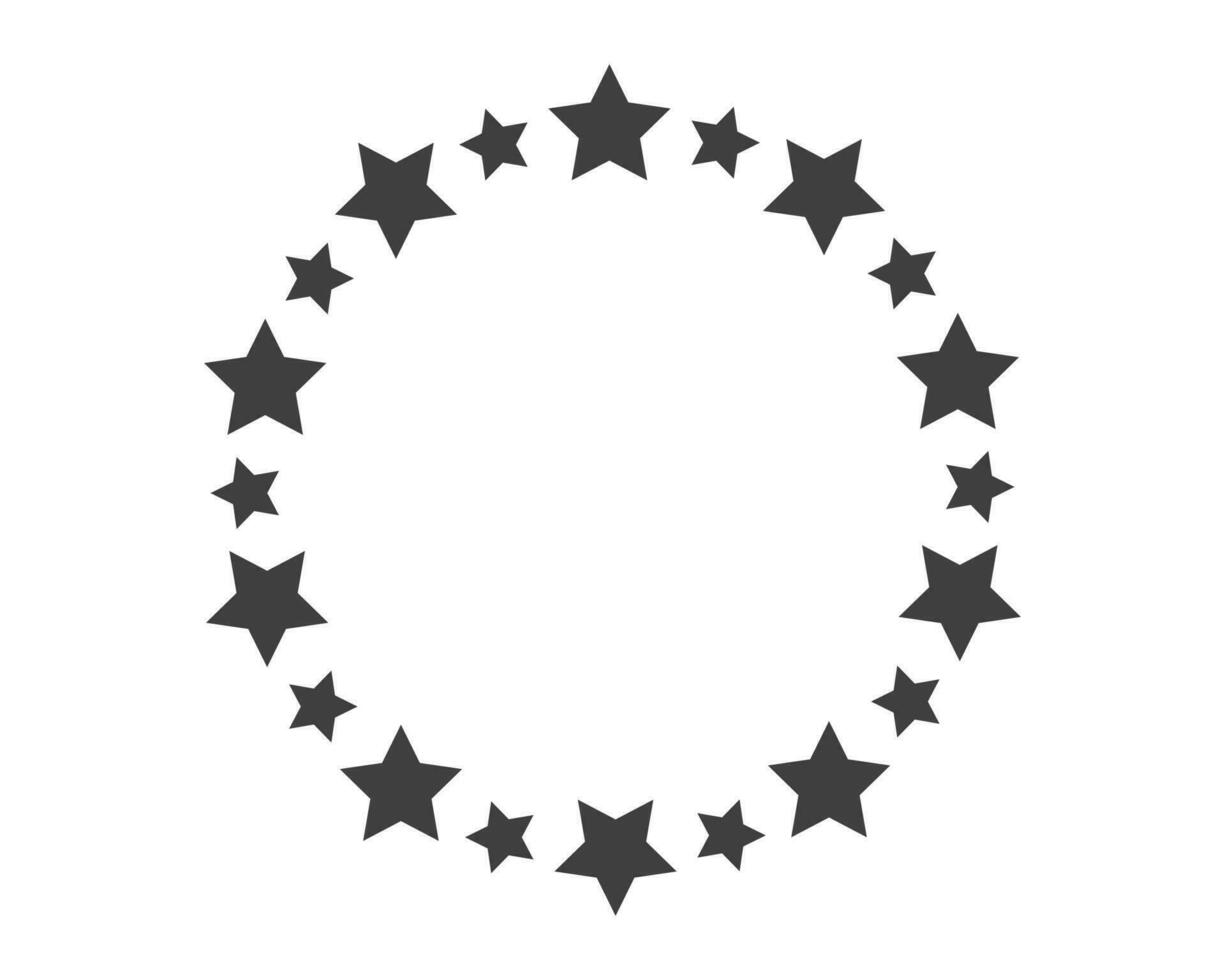 Start decoration frame in vector. Stars abstract round border. vector