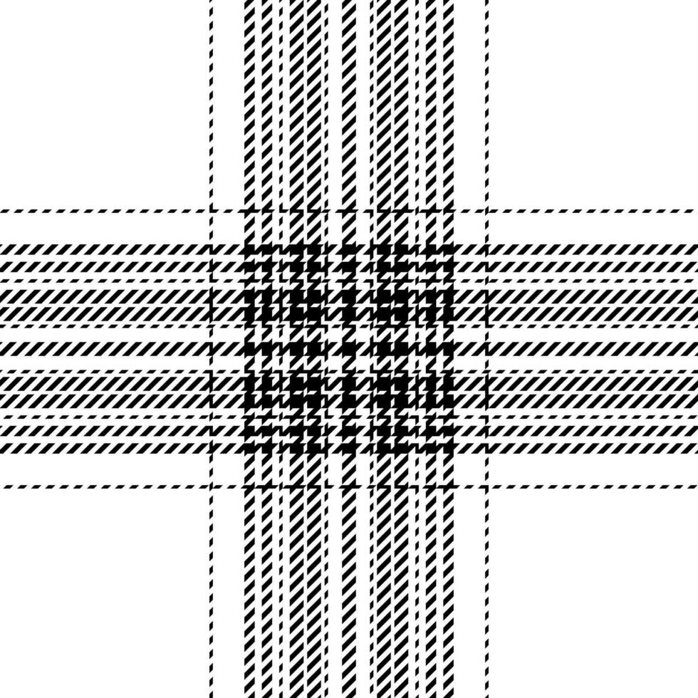 Plaid check pattern in black and white. Seamless fabric texture. Tartan textile print. vector