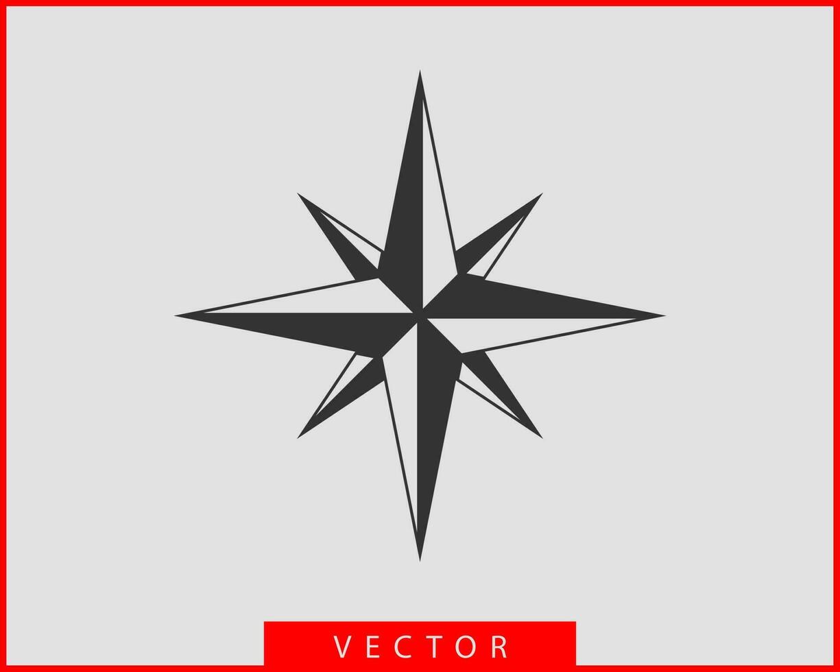 Compass icon vector. Wind rose star navigation. vector