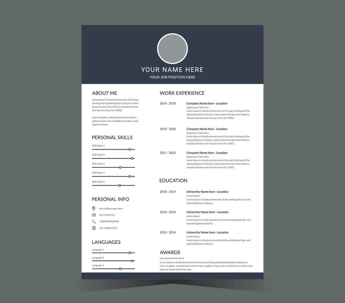 CV template or modern resume and vector design.