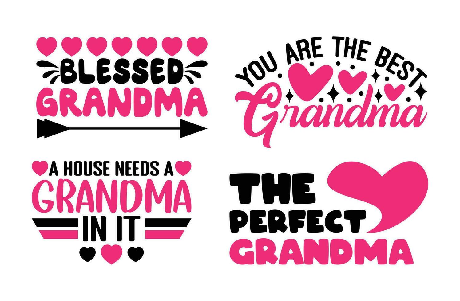 Grandma T shirt Design Bundle, Quotes about Grandparents Day, Grandmother T shirt, Grandma typography T shirt design Collection vector