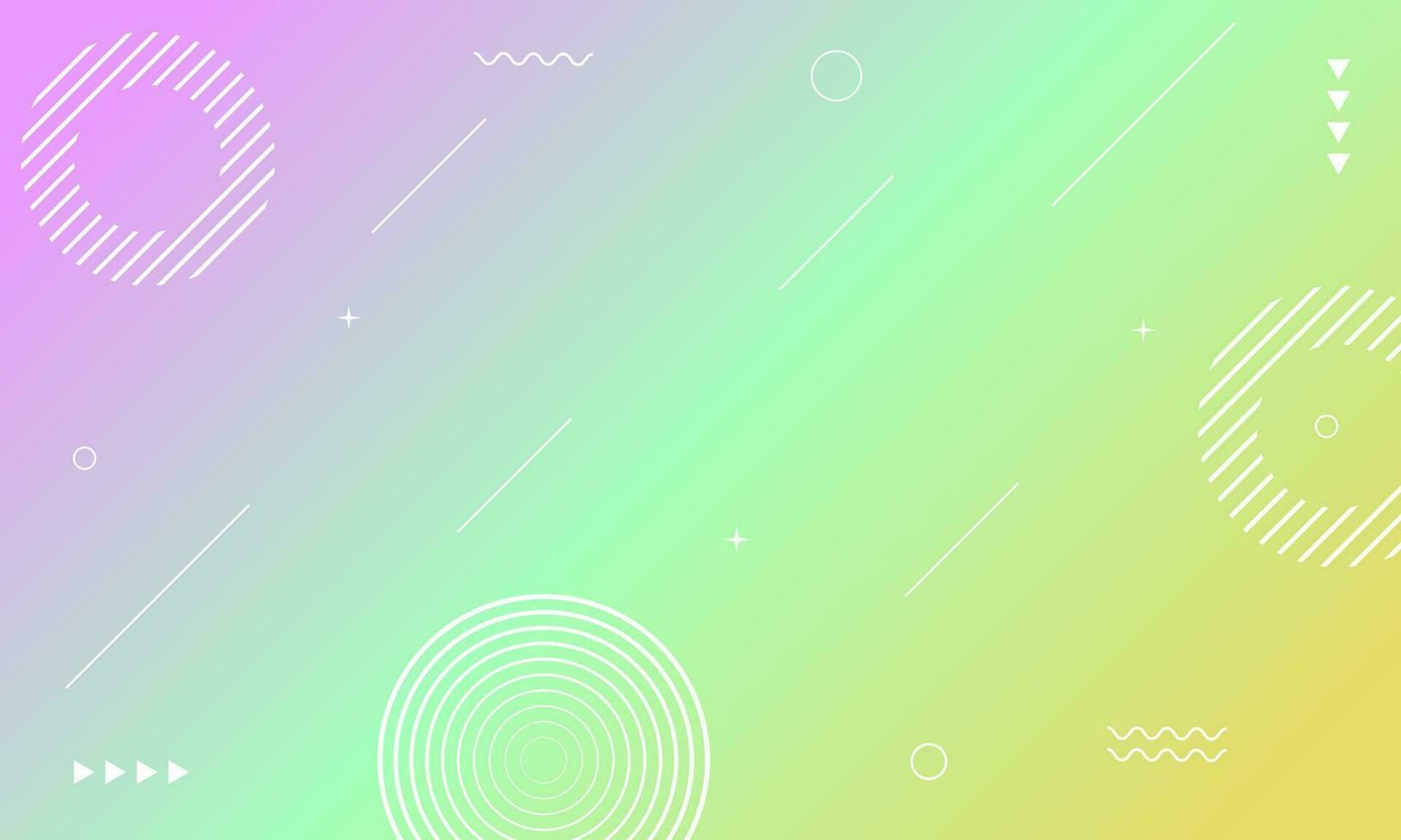 Beautiful pastel gradient background with geometrical shapes vector