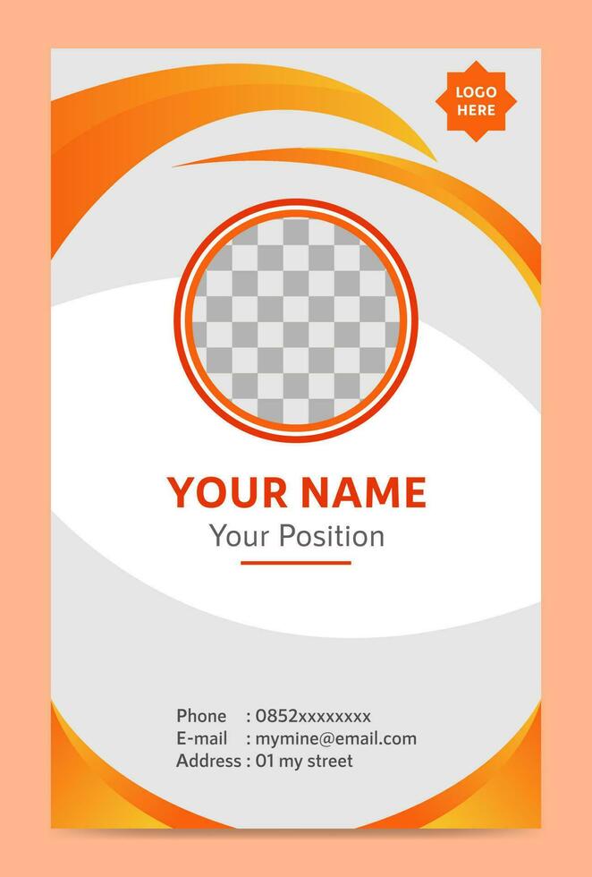 Id card template with minimalist elements vector