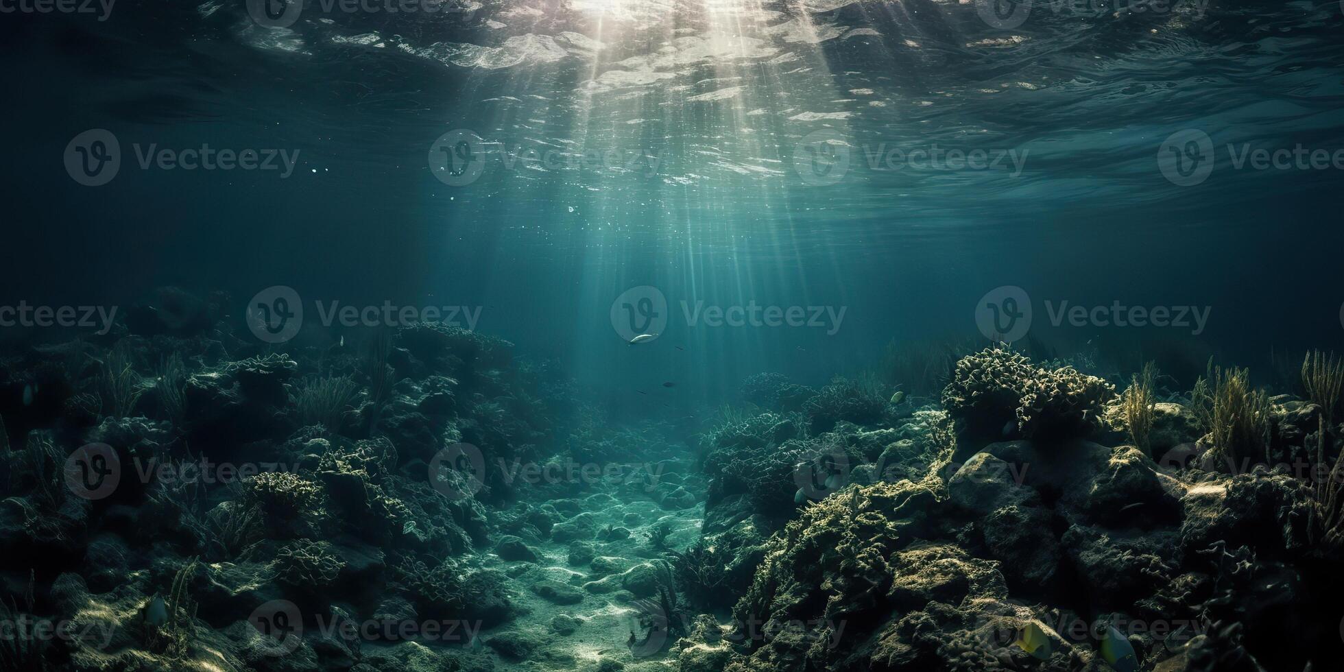 ai generado. ai generativo. foto de debajo mar Oceano mundo. marina náutico con Darm musitico estado animico aventuras onda. gráfico Arte