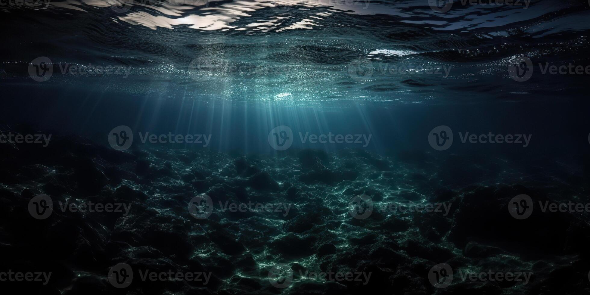 . . Photo of under sea ocean world. Marine Nautical with darm mustic mood adventure vibe. Graphic Art