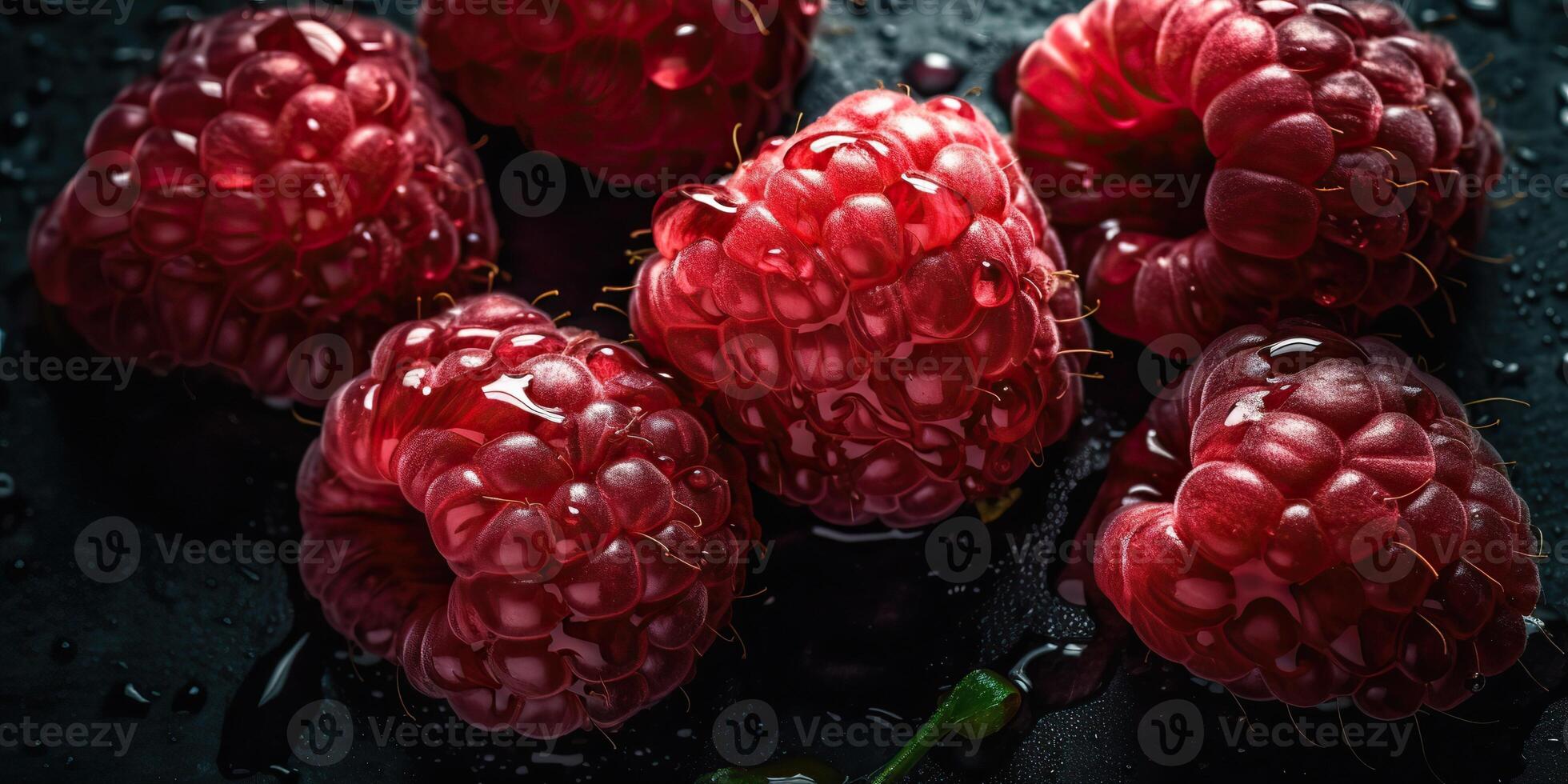 ai generado. ai generativo. Fruta sano baya burlarse de arriba cerca arriba fotografía frambuesa gráfico Arte foto