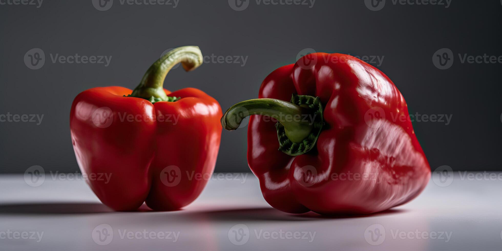 . AI Generted. Macro shot of vegetable pepper in bell form. Can be used for kitchen food or graphic design. Graphic Art photo