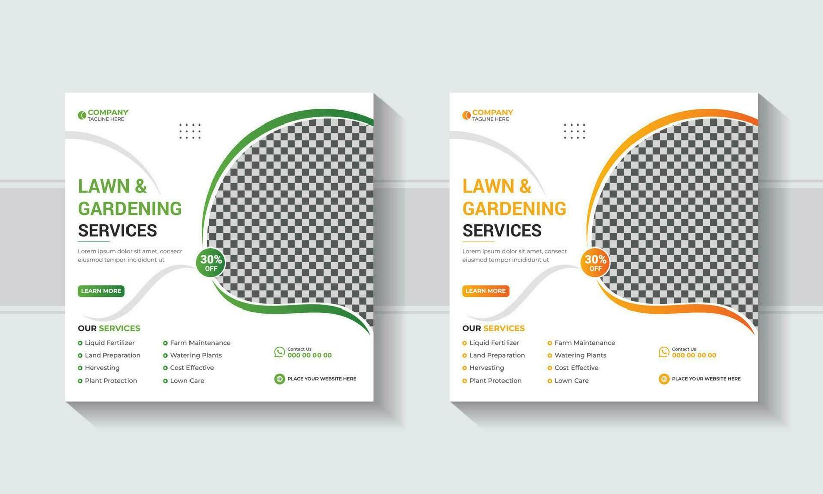 Agriculture farming service and Lawn Mower Garden or Landscaping Service or Social Media Post lawn gardening template design. Smart Agriculture web banner template. vector