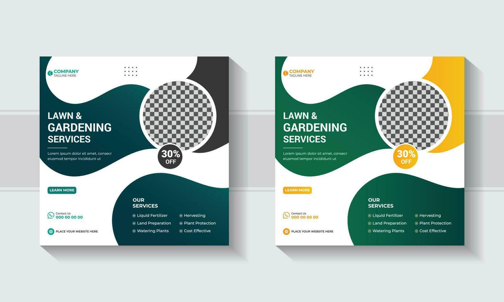 Lawn Mower Garden or Landscaping Service and Agriculture farming service Social Media Post and Web Banner Template. Agricultural technology, Agro farm business, web banner, Mowing poster, leaflet, vector
