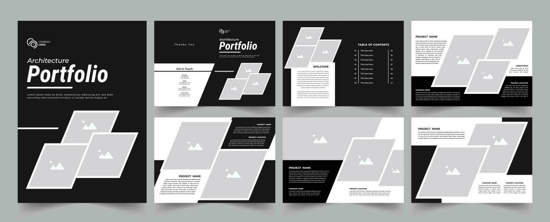 Architecture portfolio or interior portfolio design template design vector