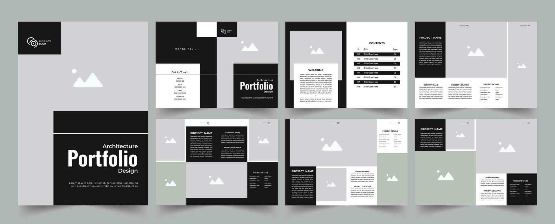 Architecture portfolio or interior portfolio design template design vector