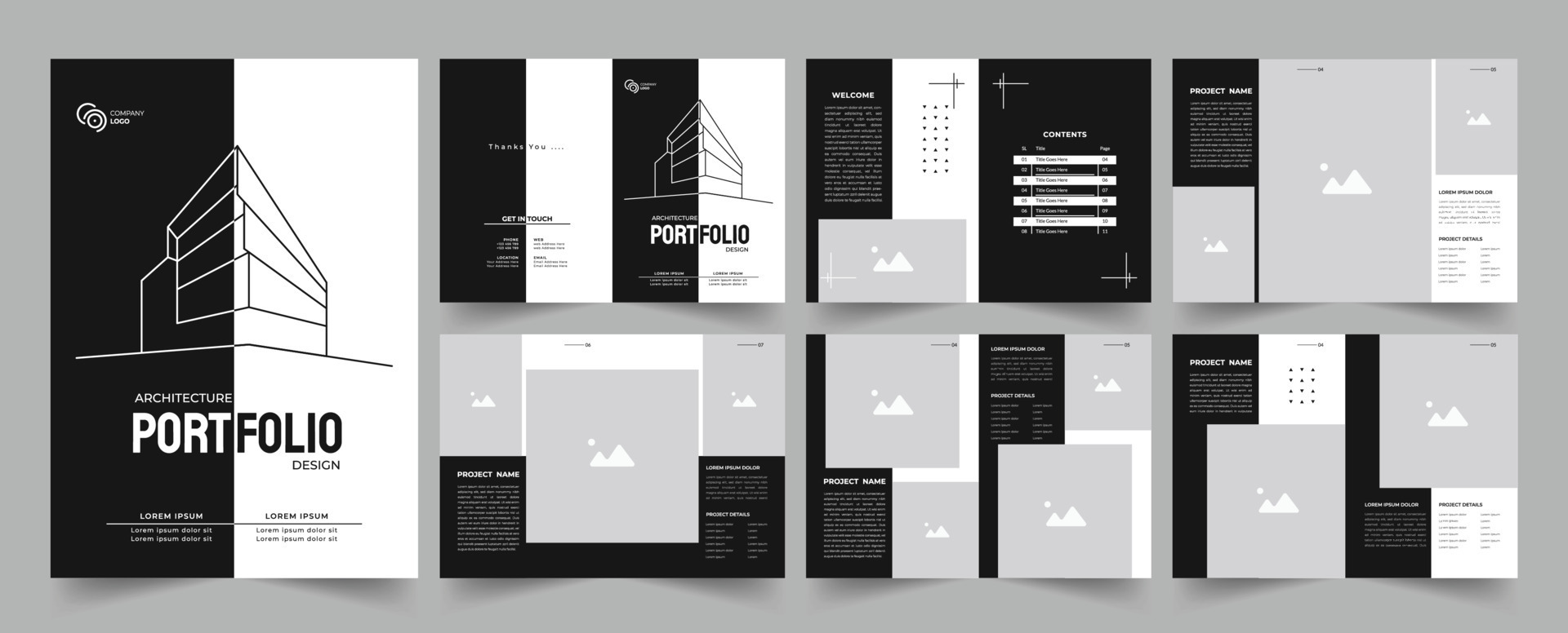 Architecture portfolio template or professional interior portfolio ...