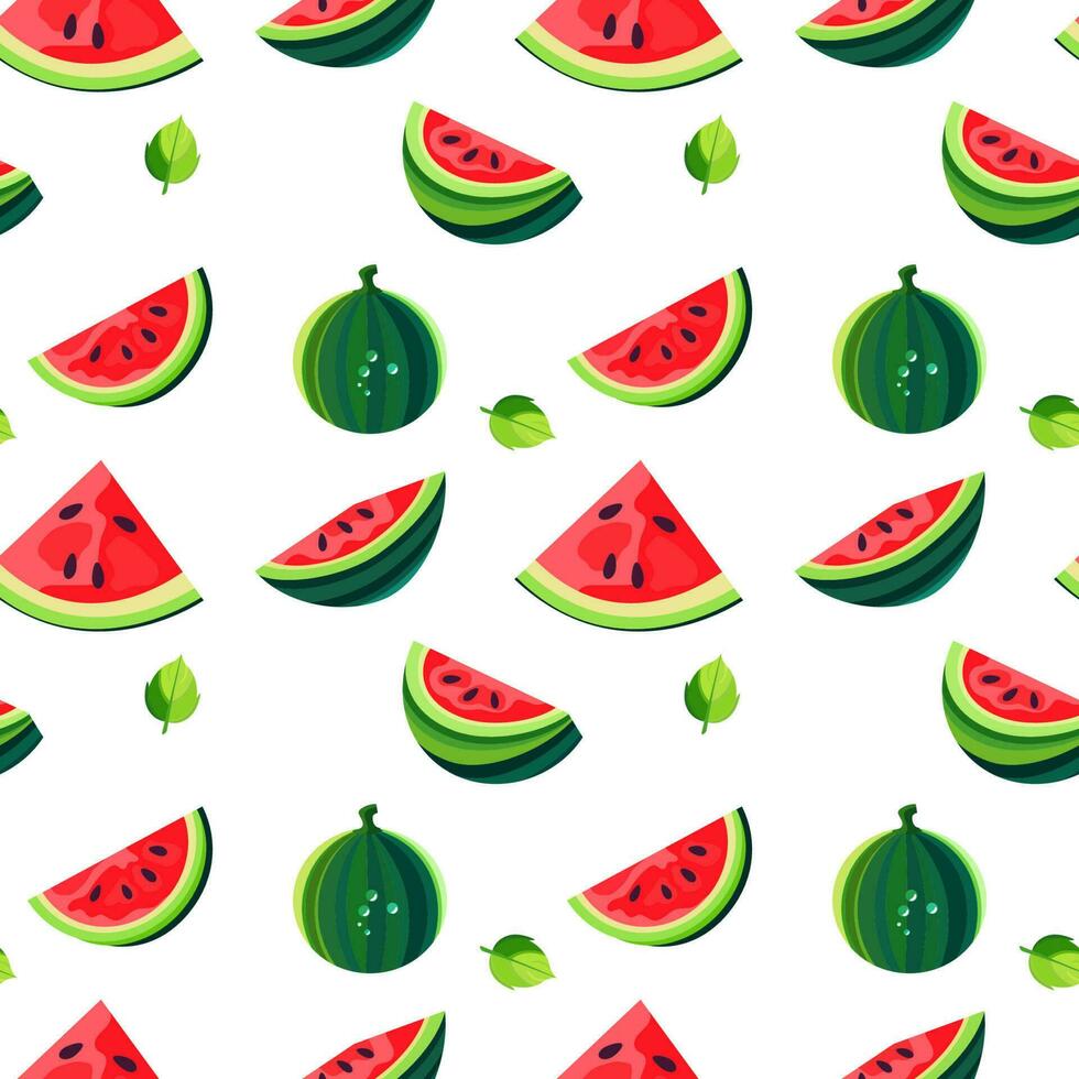 Watermelon Seamless Pattern. Vector Illustration