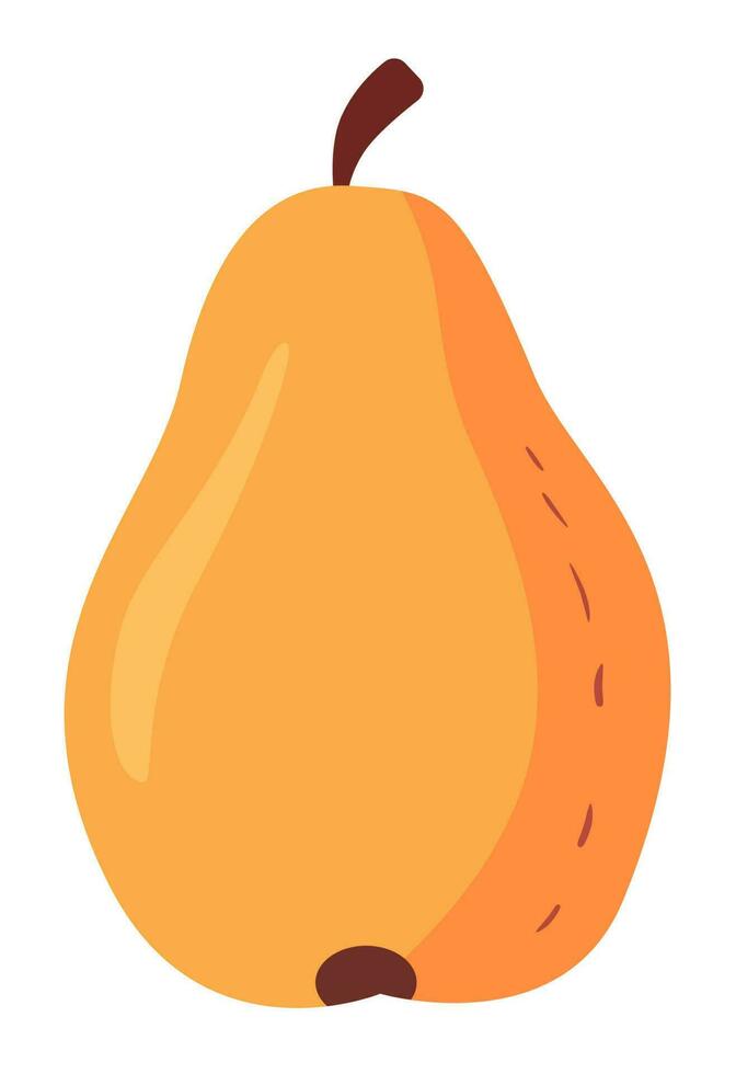 Simple doodle pear fruit. Vector Illustration