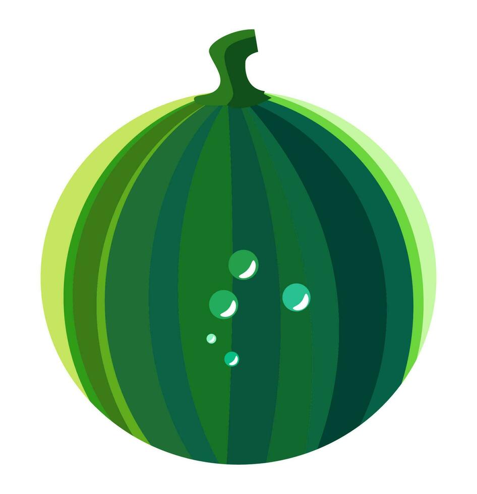 Cartoon Watermelon Icon.  Vector Illustration