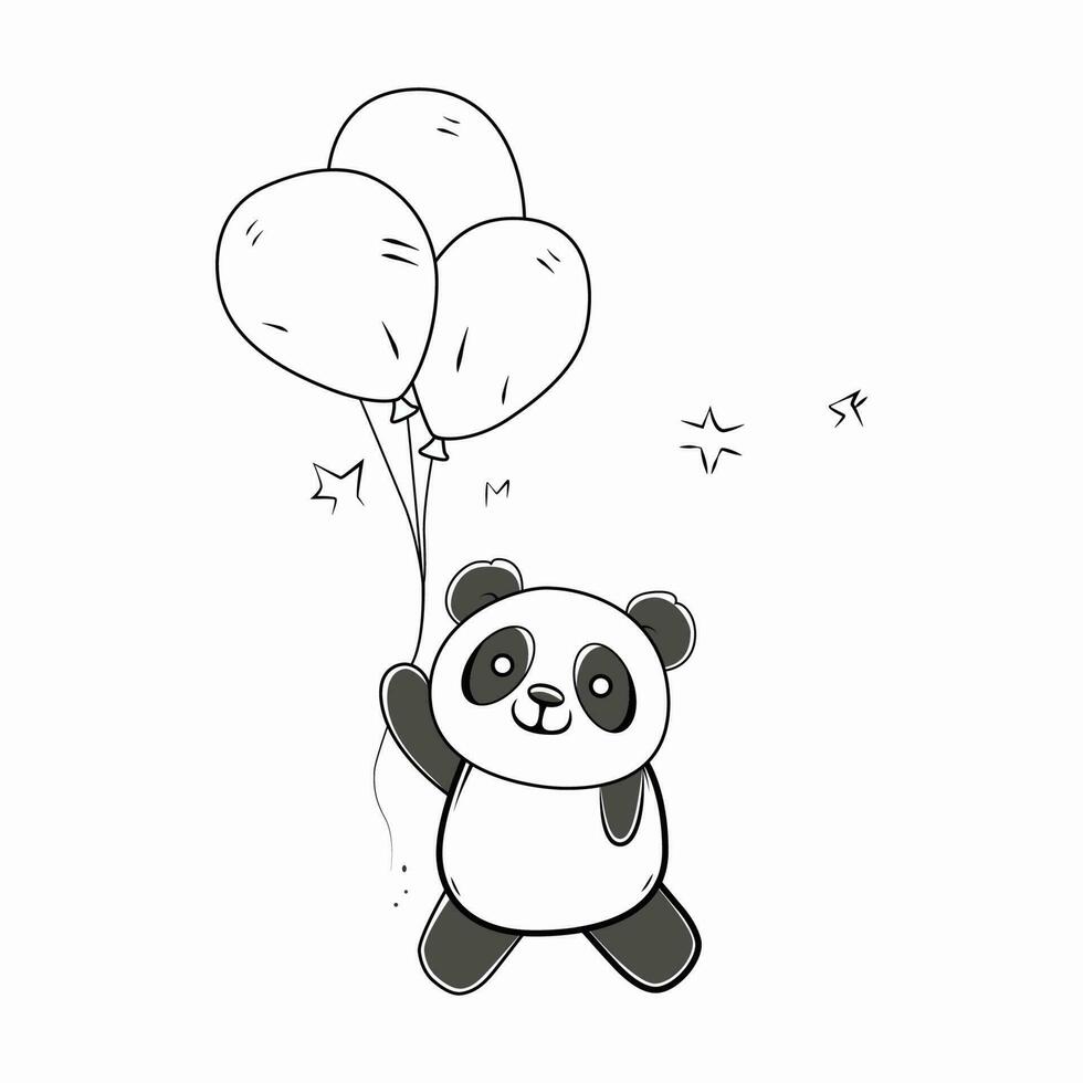 linda pequeño panda. vector ilustración