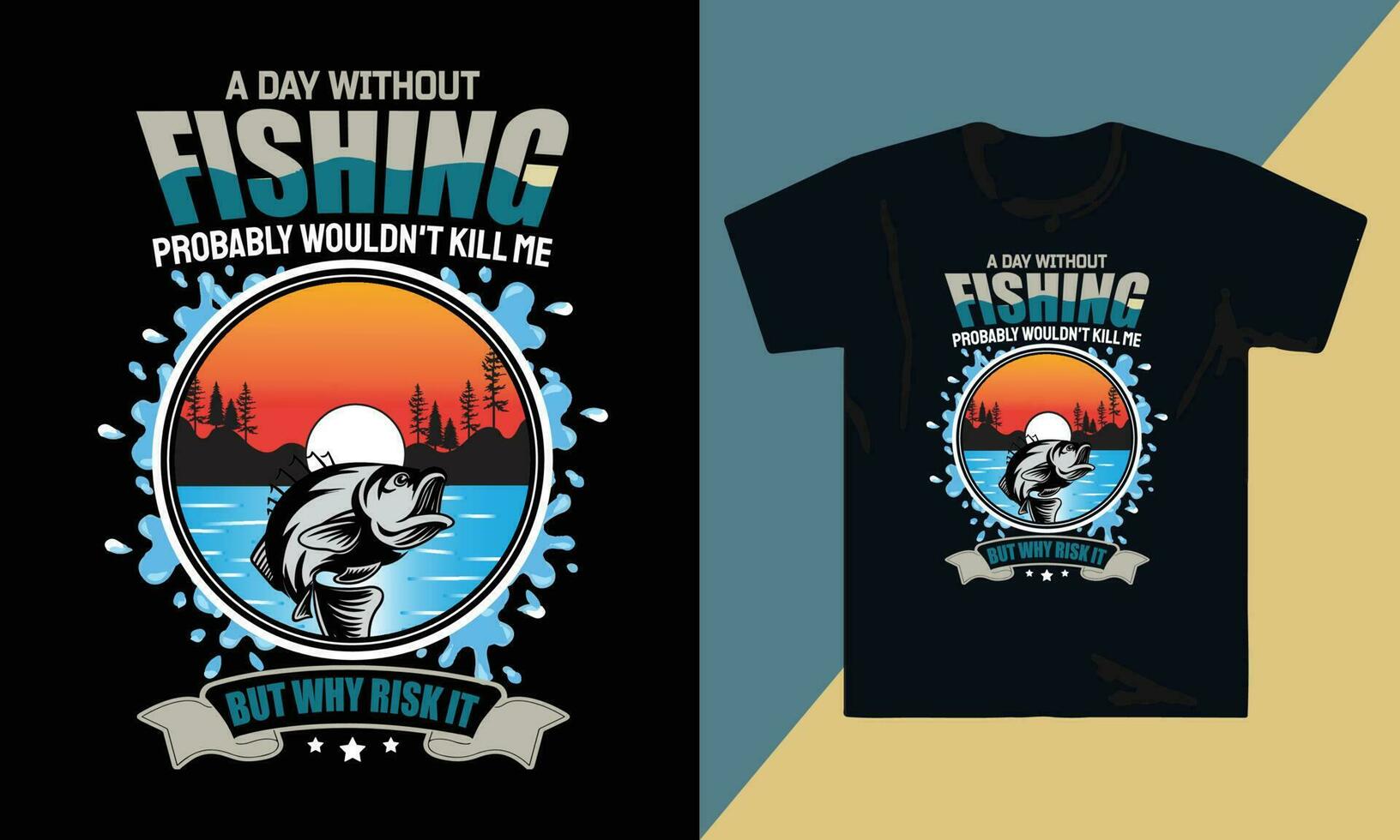 Fishing T Shirt Designs fish in water vector