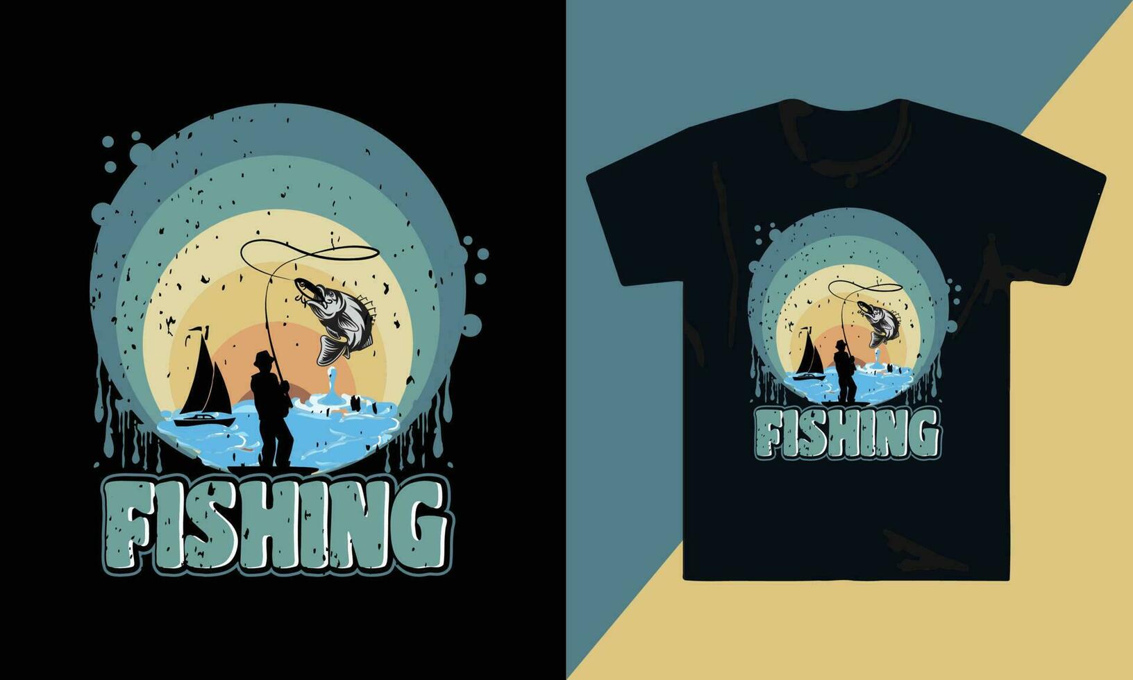 pescado en agua agua naturaleza Mariscos captura naturaleza animal pescar gancho pescar pescadores pescar t camisa diseño camisa t camisa vector