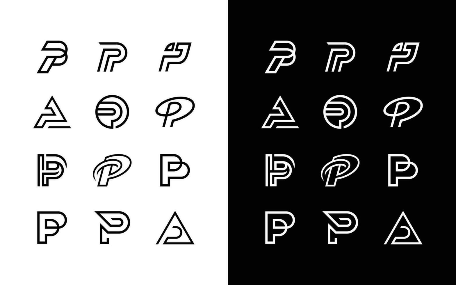 Vector graphic of abstract initial letter P design template editable resizable EPS 10