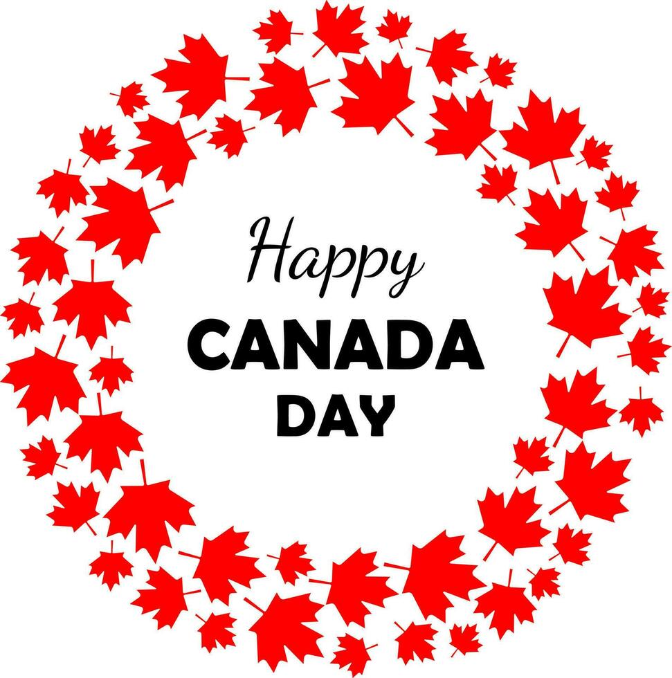 Happy Canada Day background with red maple leaf vector