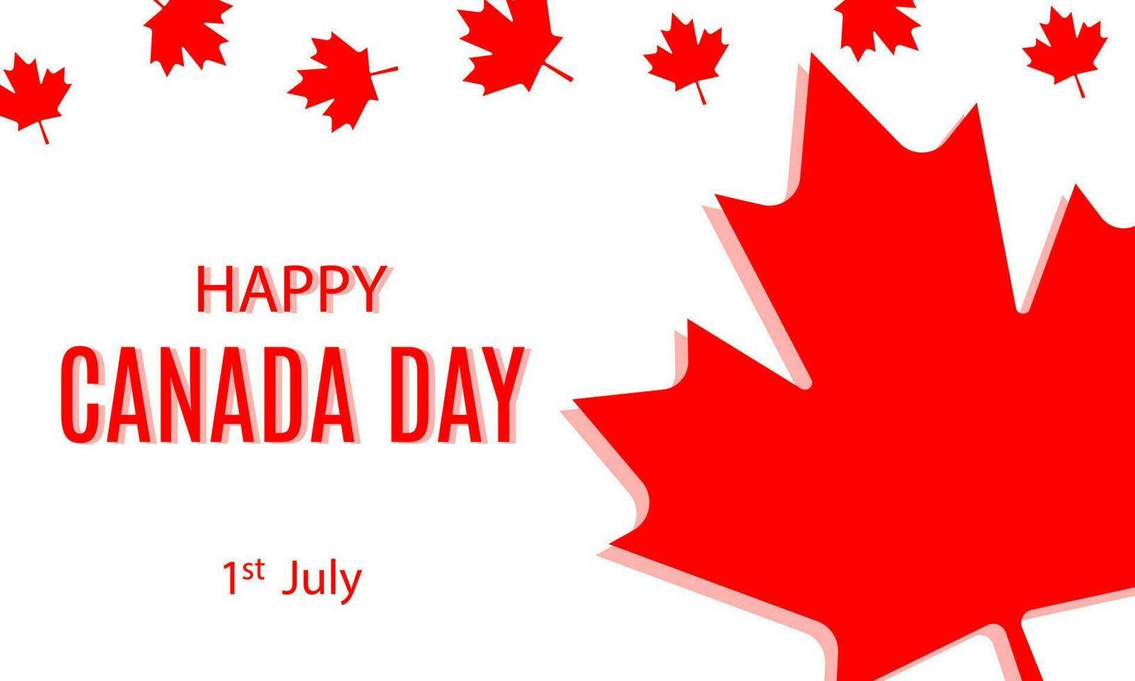 feliz día de canadá fondo con hoja de arce roja vector