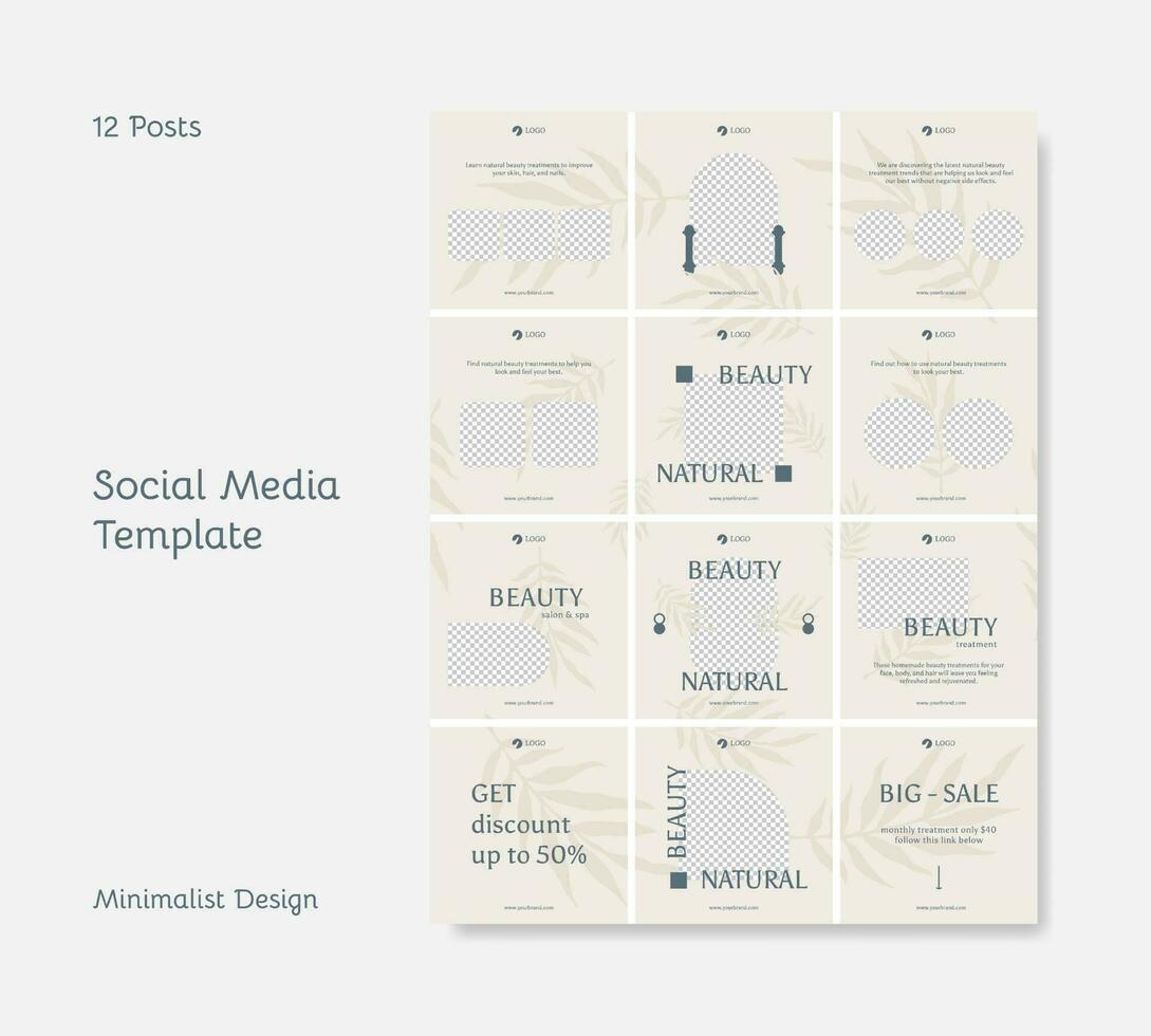 Square banner template for social media feed. vector