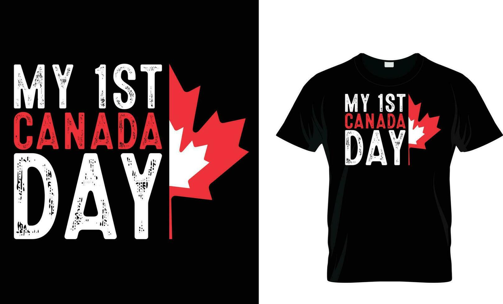 Primero julio Canadá día t camisa diseño vector