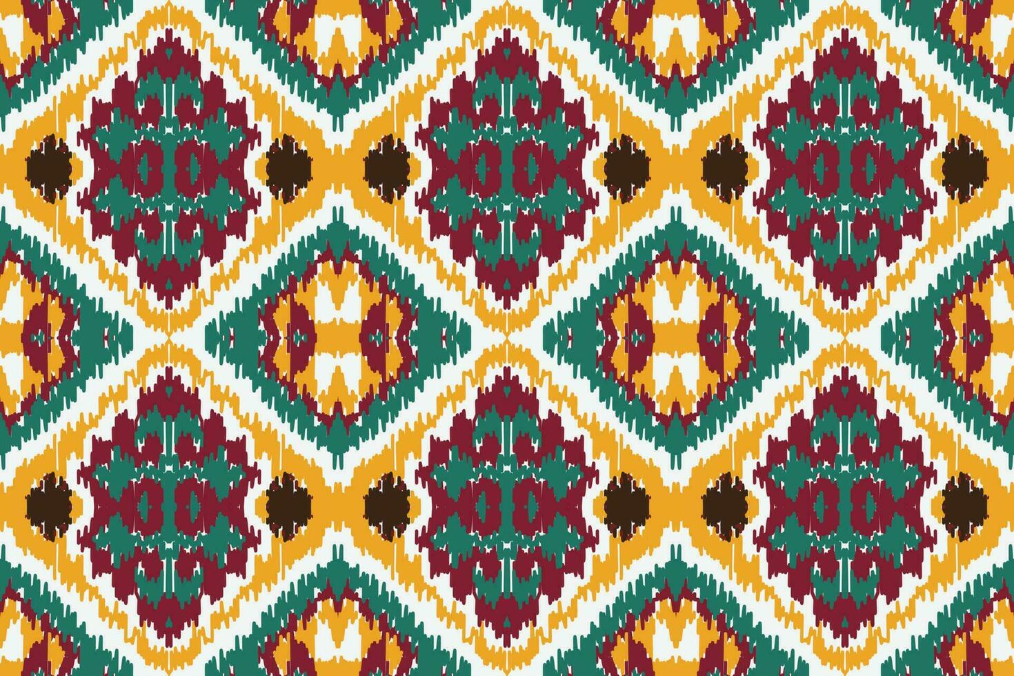 African Ikat floral paisley embroidery background. geometric ethnic oriental pattern traditional. Ikat Flower style abstract vector illustration. design for print texture,fabric,saree,sari,carpet.