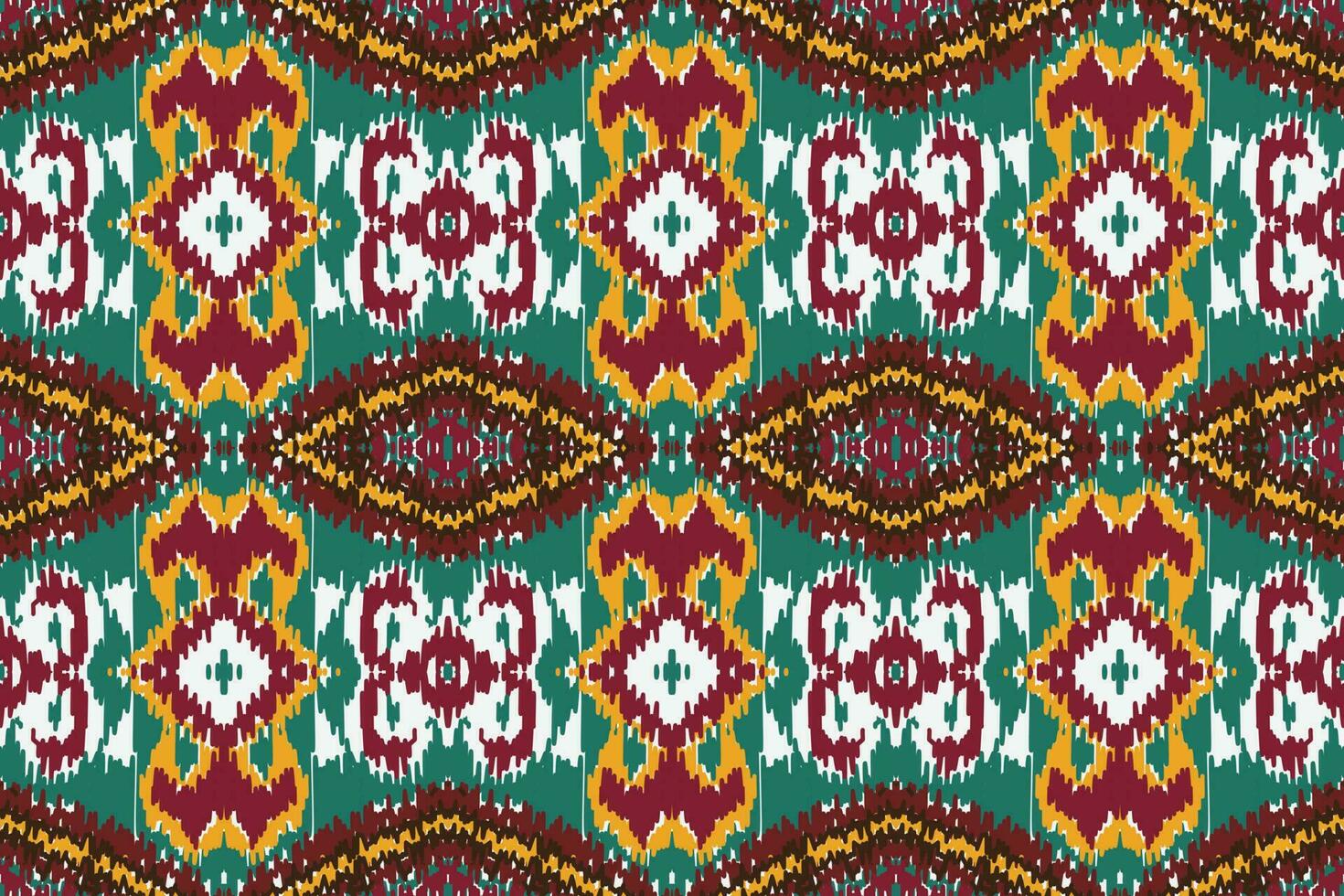 African Ikat floral paisley embroidery background. geometric ethnic oriental pattern traditional. Ikat Flower style abstract vector illustration. design for print texture,fabric,saree,sari,carpet.