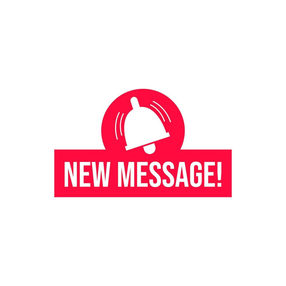 New message icon red label badge symbol design vector