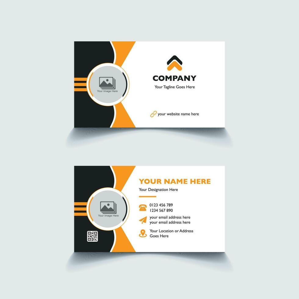 Modern creative business card design template. unique shape modern business card design vector