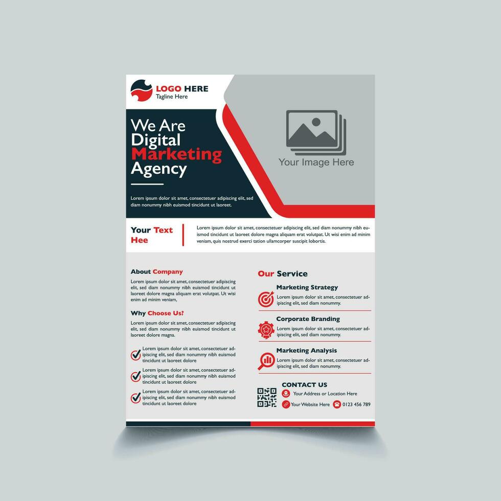 Modern corporate business flyer template design in A4 vector