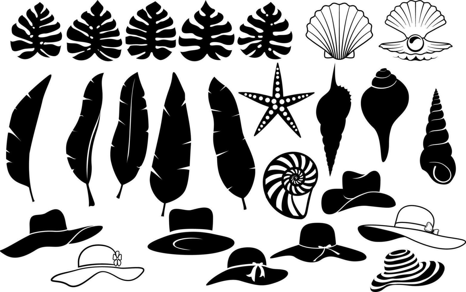 summer beach elements design collection vector