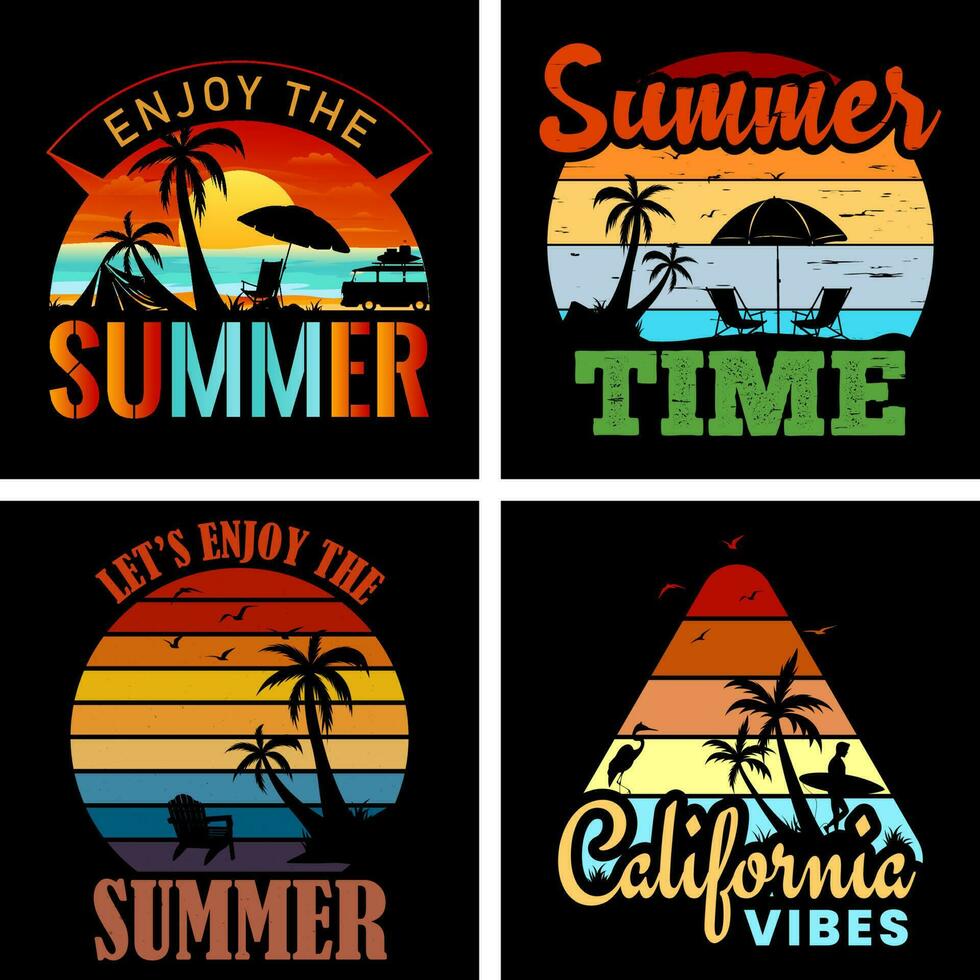 summer t-shirt design, california vibes, summer time, enjoy the summer vector