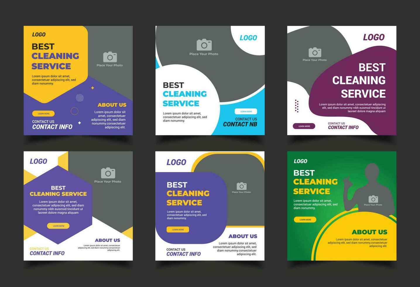 Home Cleaning Service social media post design template Bundle, square web banner, Premium Vector, Home Cleaning Service sale social media post,banner,abstract background design template vector