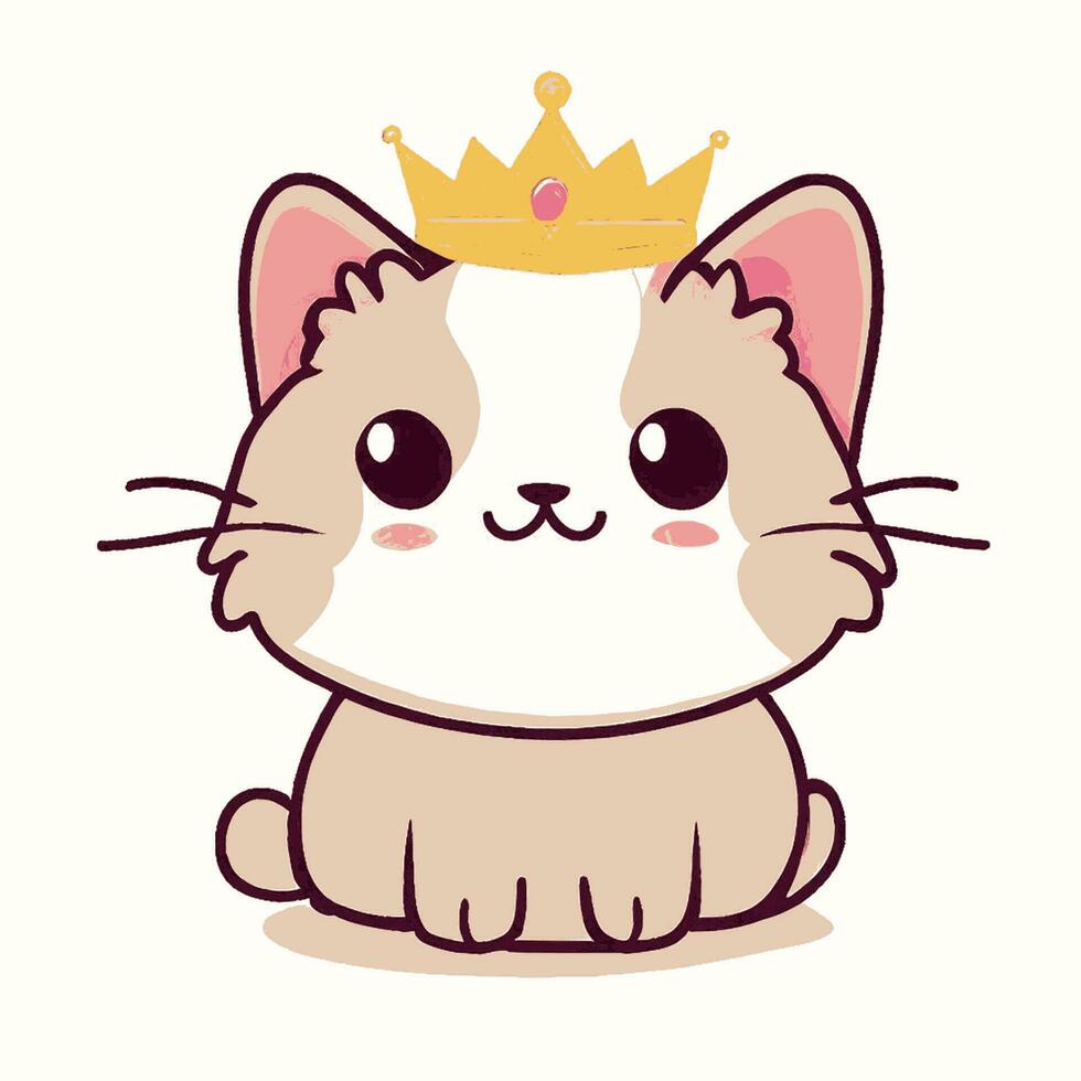 Cat Wearing Crown vector