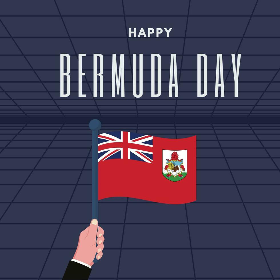 happy bermuda day poster suitable for social media post vector