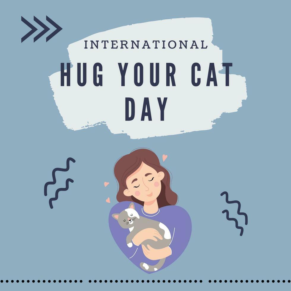 international hug your cat day poster vector